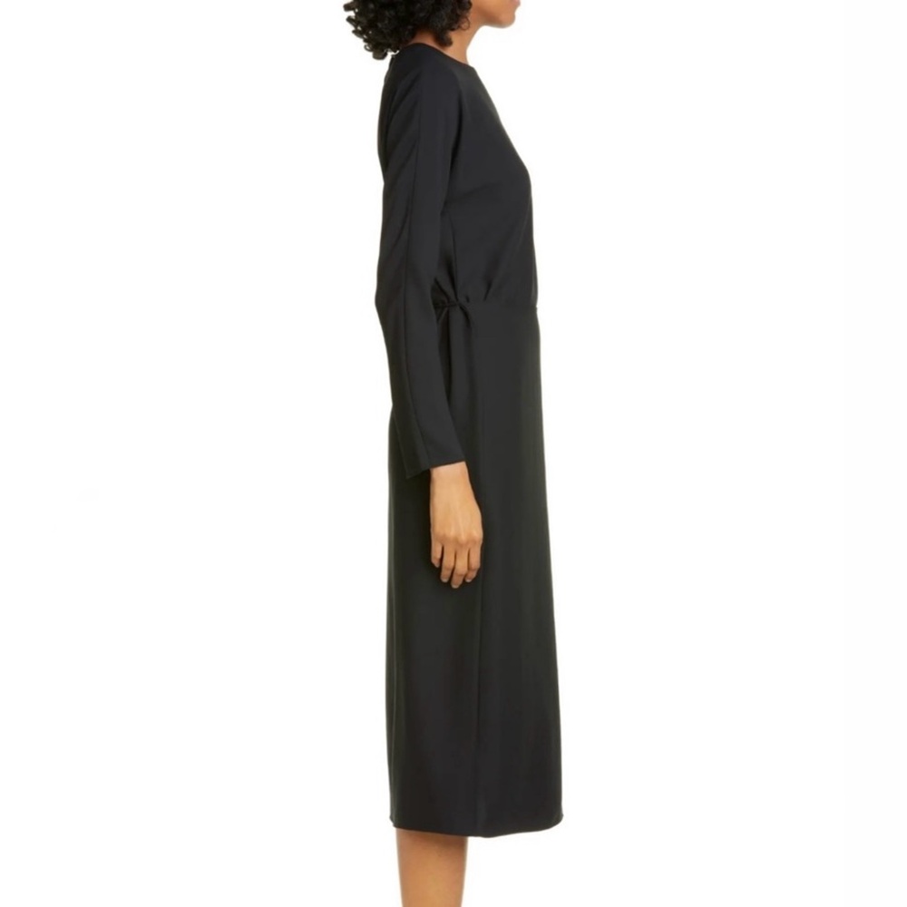 VINCE BLACK LONG SLEEVE BUTTON-BACK MIDI DRESS - Picture 5 of 11